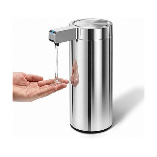 Newise Automatic Soap Dispenser with 3 Adjustable Dispensing Modes, 9 oz Touchless Sensor Stainless Steel, Rechargeable