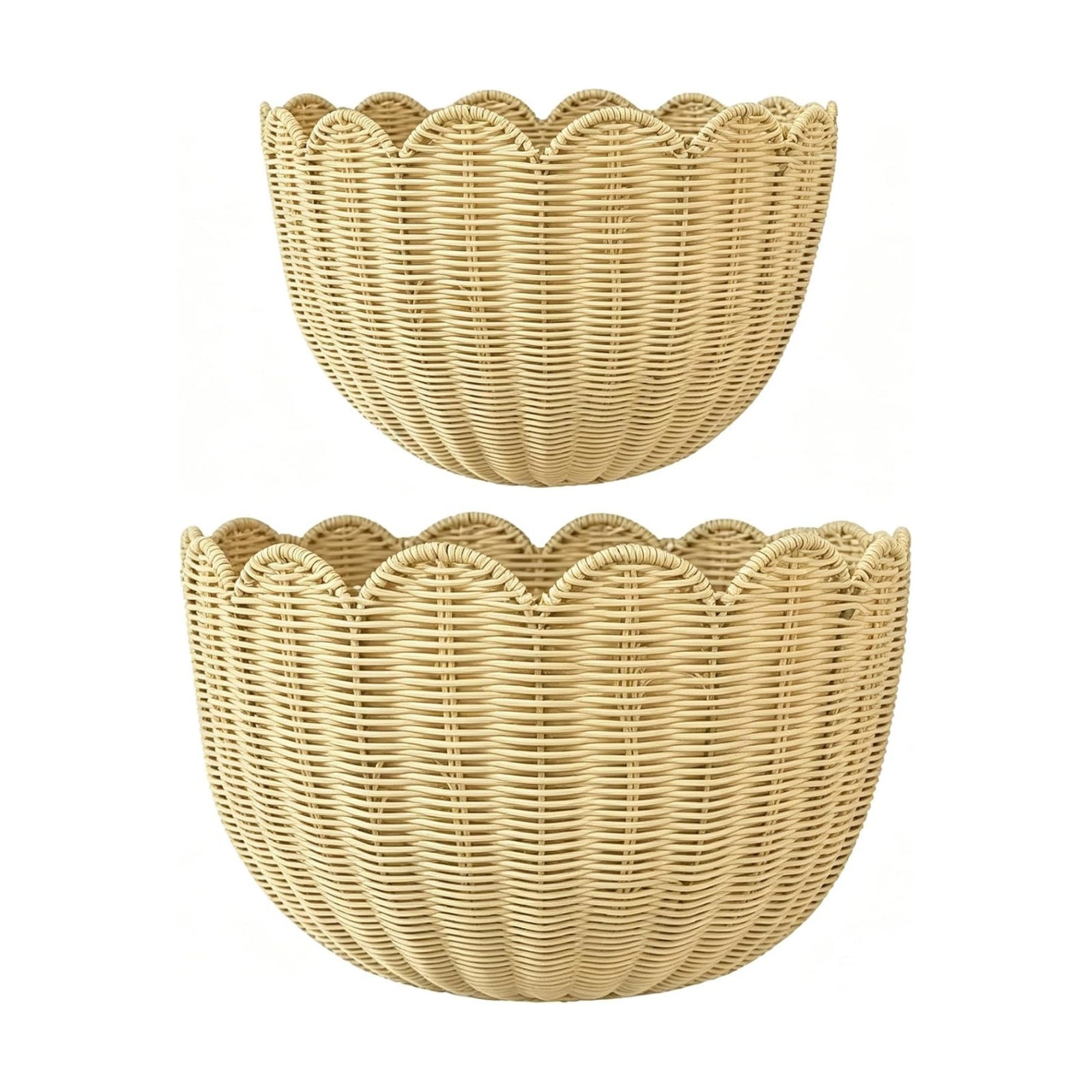 Scalloped Wall Basket / Set of 2
