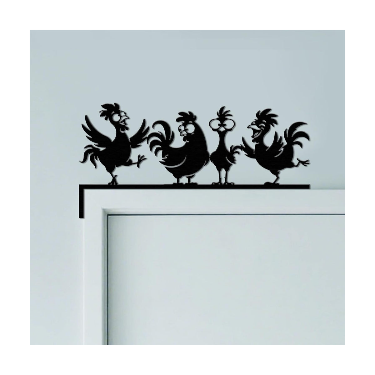 CUTHOLLOW Funny Rooster Door Topper Sign Metal Wall Art Decor