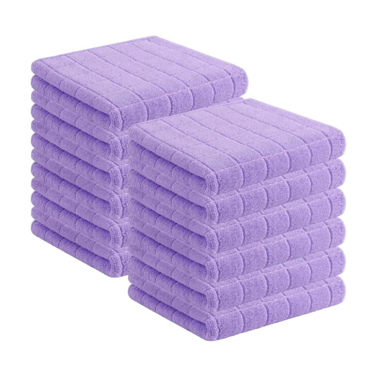 Homaxy 100% Cotton Terry Kitchen Towels, 12 Pack, Lavender | Ultra Soft and Absorbent Dish Towels for Kitchen, Suitable