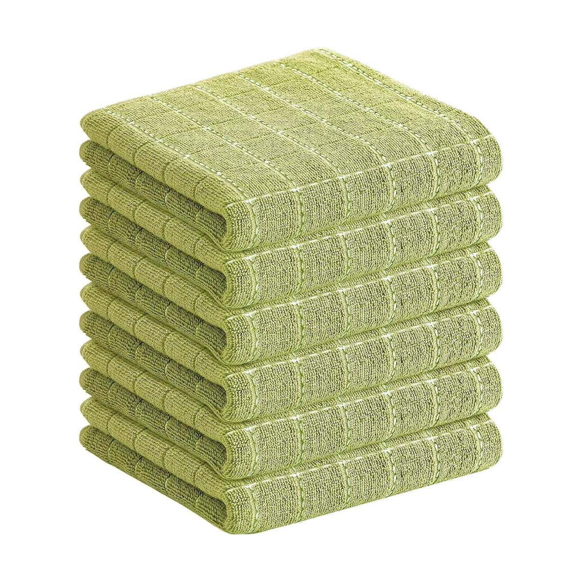Homaxy 100% Cotton Terry Kitchen Towels, 6 Pack, Sage Green | Ultra Soft and Absorbent Dish Towels for Kitchen