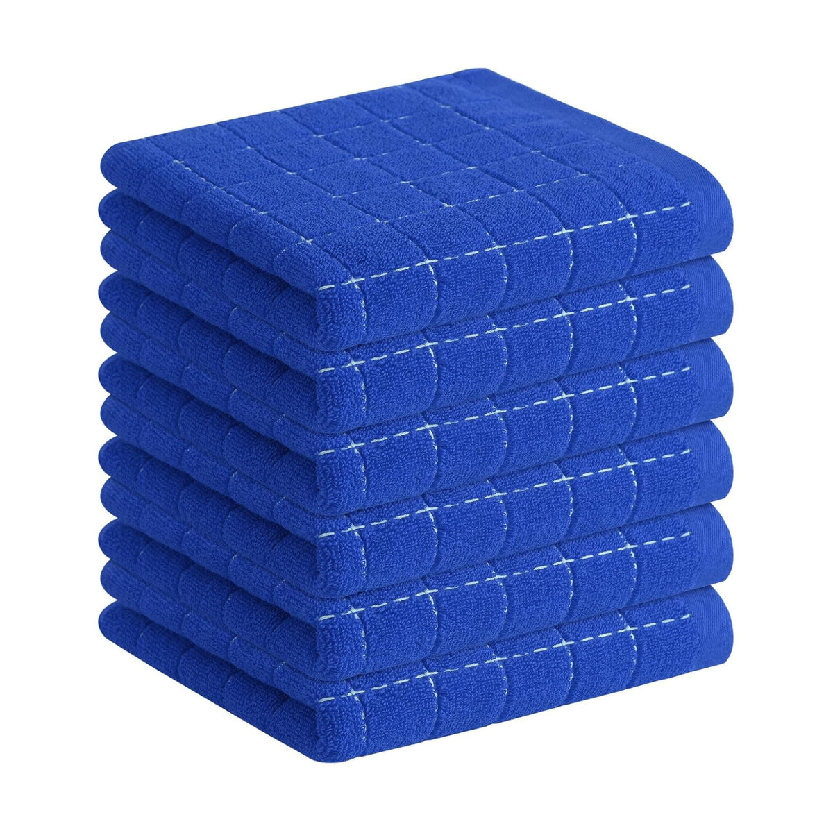 Homaxy 100% Cotton Terry Kitchen Towels, 6 Pack, Blueberry | Ultra Soft and Absorbent Dish Towels for Kitchen, Suitable