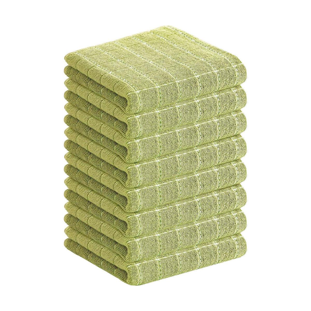 Homaxy 100% Cotton Terry Kitchen Towels, 8 Pack, Sage Green | Ultra Soft and Absorbent Dish Towels for Kitchen