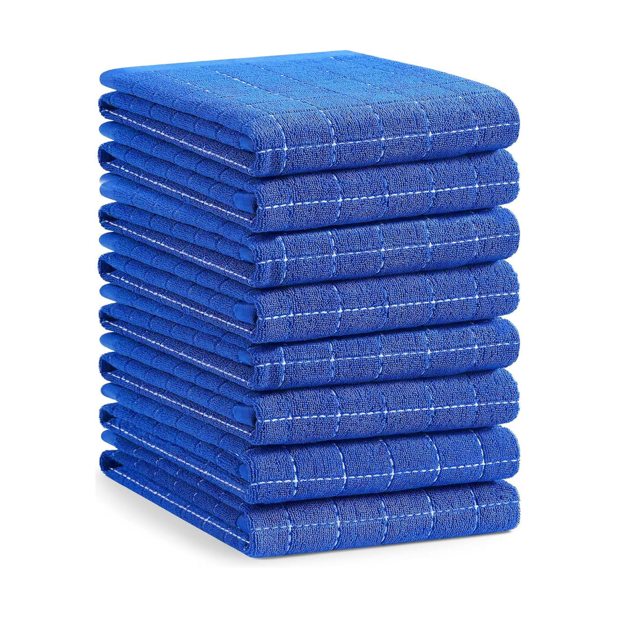 Homaxy 100% Cotton Terry Kitchen Towels, Large 8 Pack, Blueberry | Ultra Soft and Absorbent Dish Towels for Kitchen