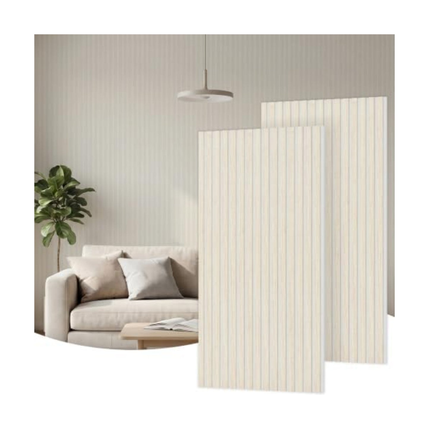 TONOR Wood Wall Panels for Interior Wall Decor, 2 Pack 47.2" x 23.6"(15.47ft²) Wood Slat Aacoustic Panels, Soundproof