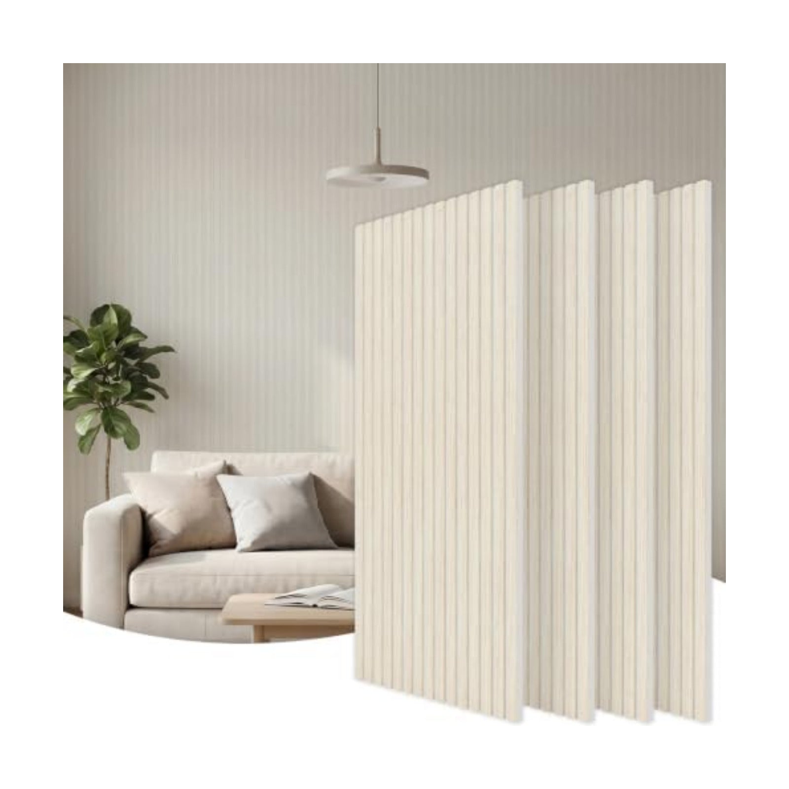 TONOR Wood Wall Panels for Interior Wall Decor, 4 Pack 47.2" x 23.6"(30.94ft²) Wood Slat Aacoustic Panels, Soundproof