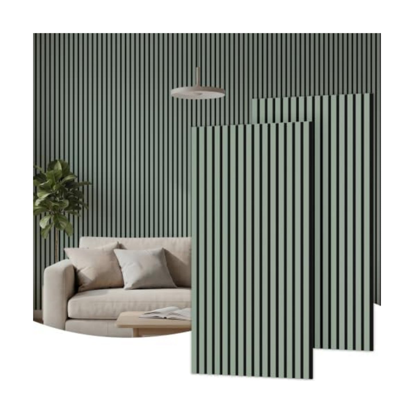 TONOR Wood Wall Panels for Interior Wall Decor, 2 Pack 47.2" x 23.6"(15.47ft²) Wood Slat Aacoustic Panels, Soundproof
