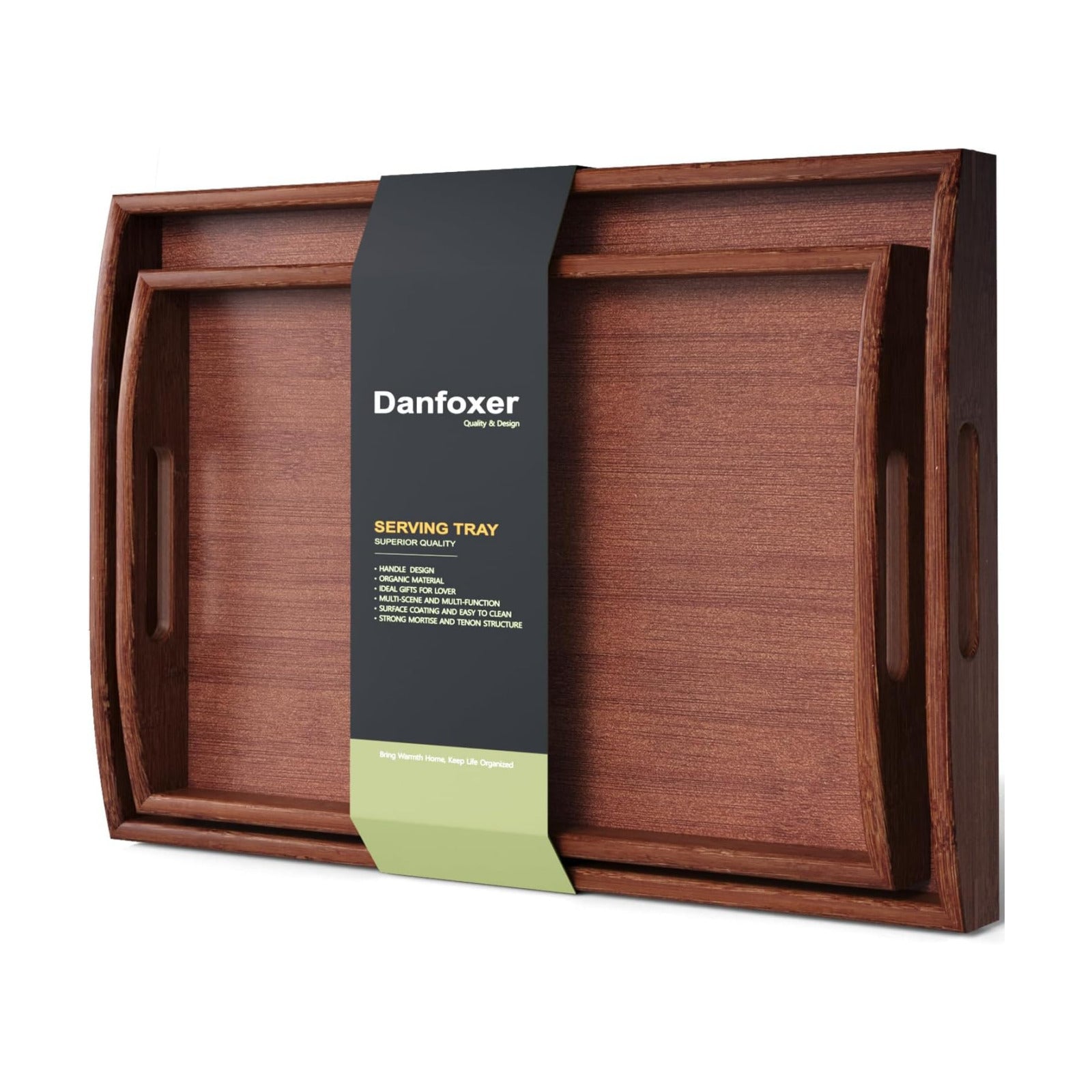 Bamboo Serving Tray / Brown / 2 PC / Set of 2