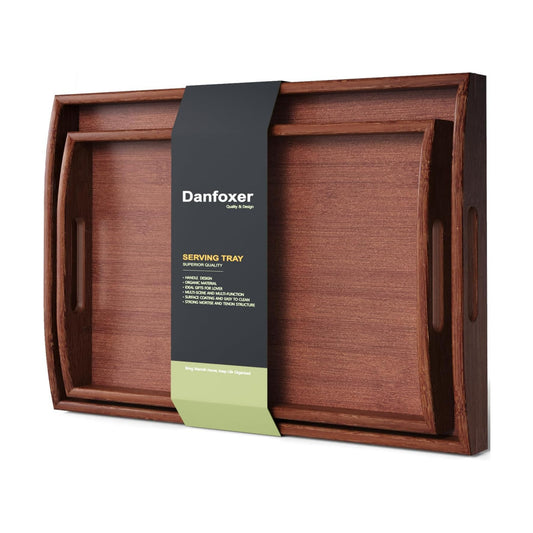 Bamboo Serving Tray / Brown / 2 PC / Set of 2
