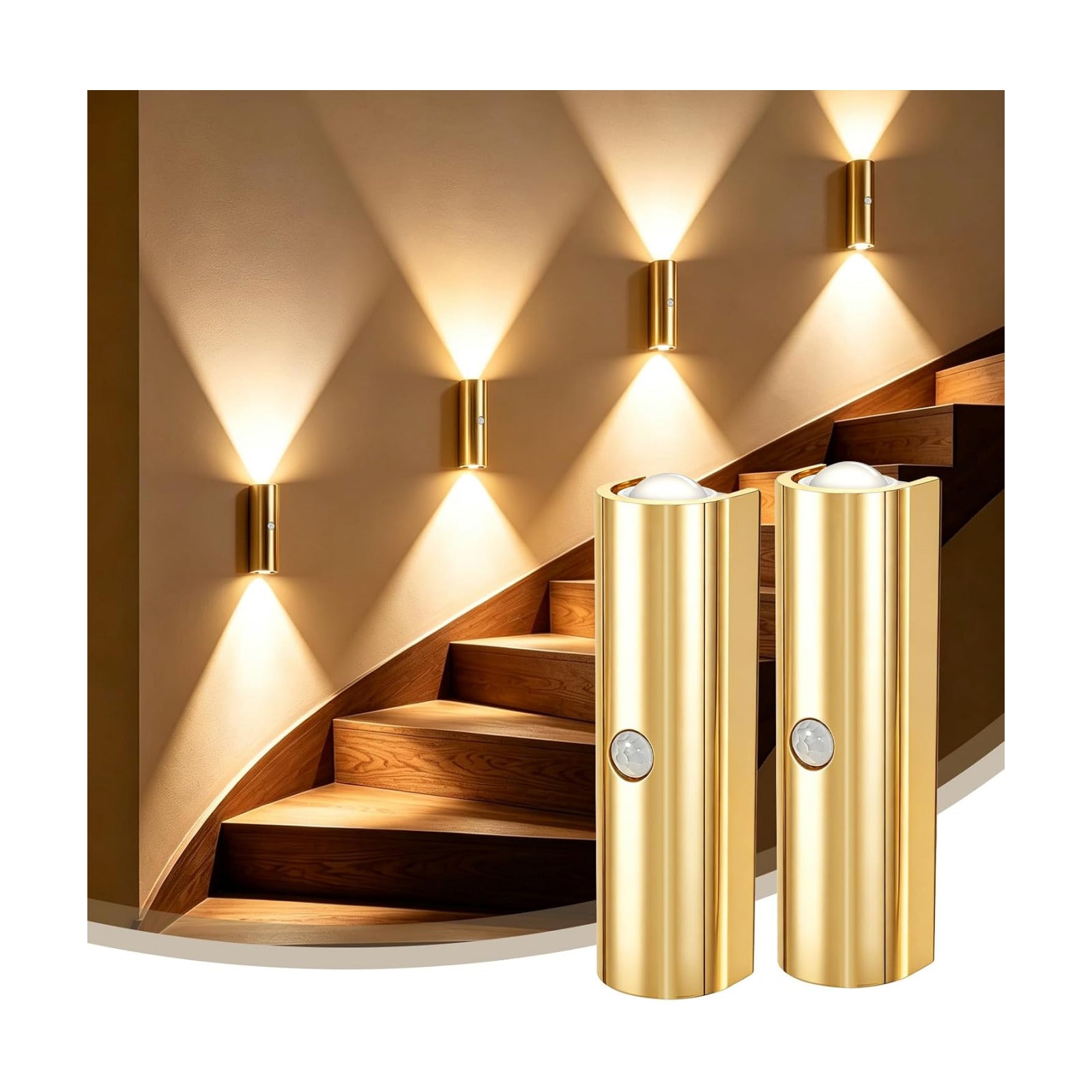 2 Pack Motion Sensor Wall Light, Rechargeable Wall Sconces | Wall Sconces Battery Operated with 3 Colors & Dimmable