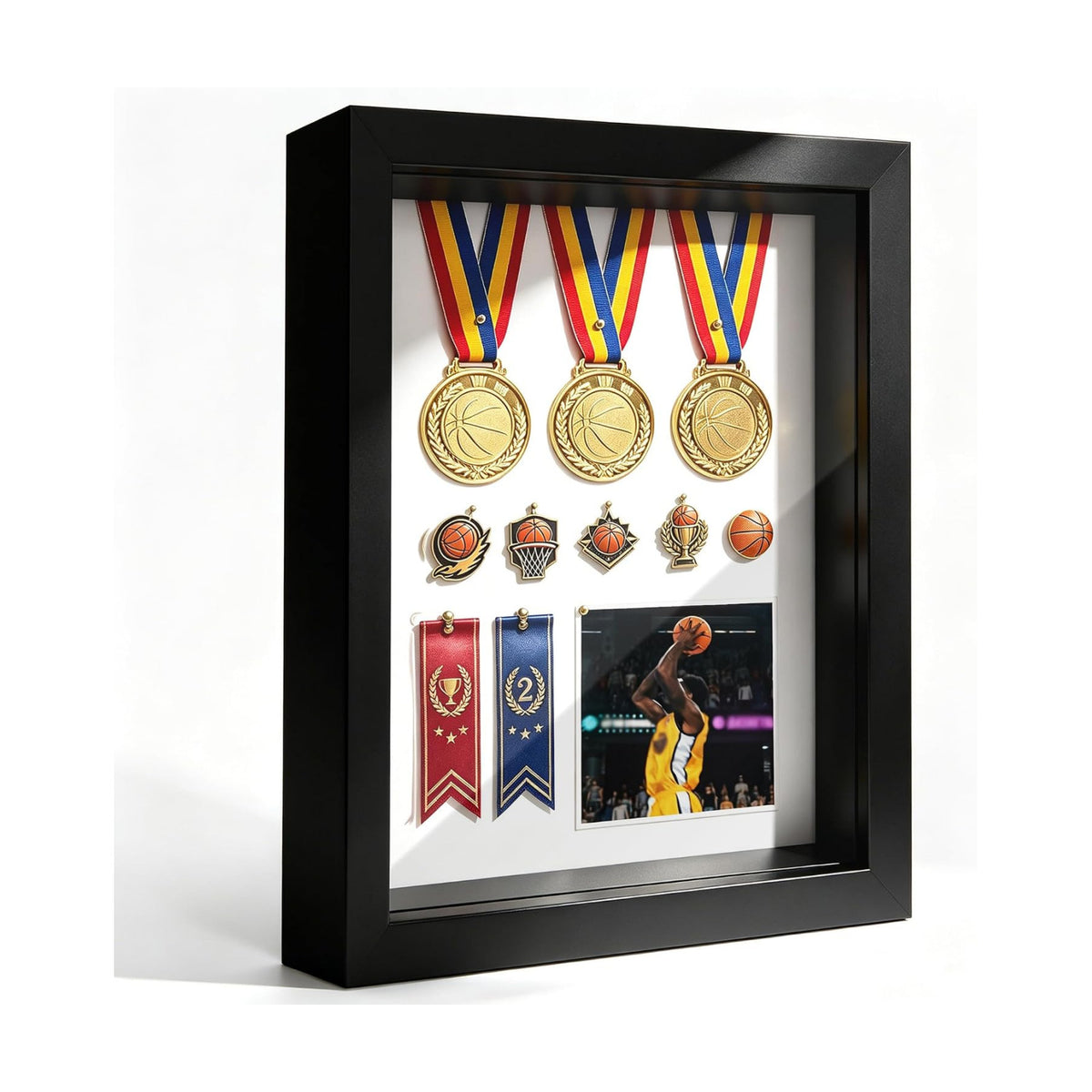 12x16 Black Shadow Box Frame, 1.2" Deep Display, Tempered Glass | Wedding Keepsakes, Pet Memorials, Pressed Flowers