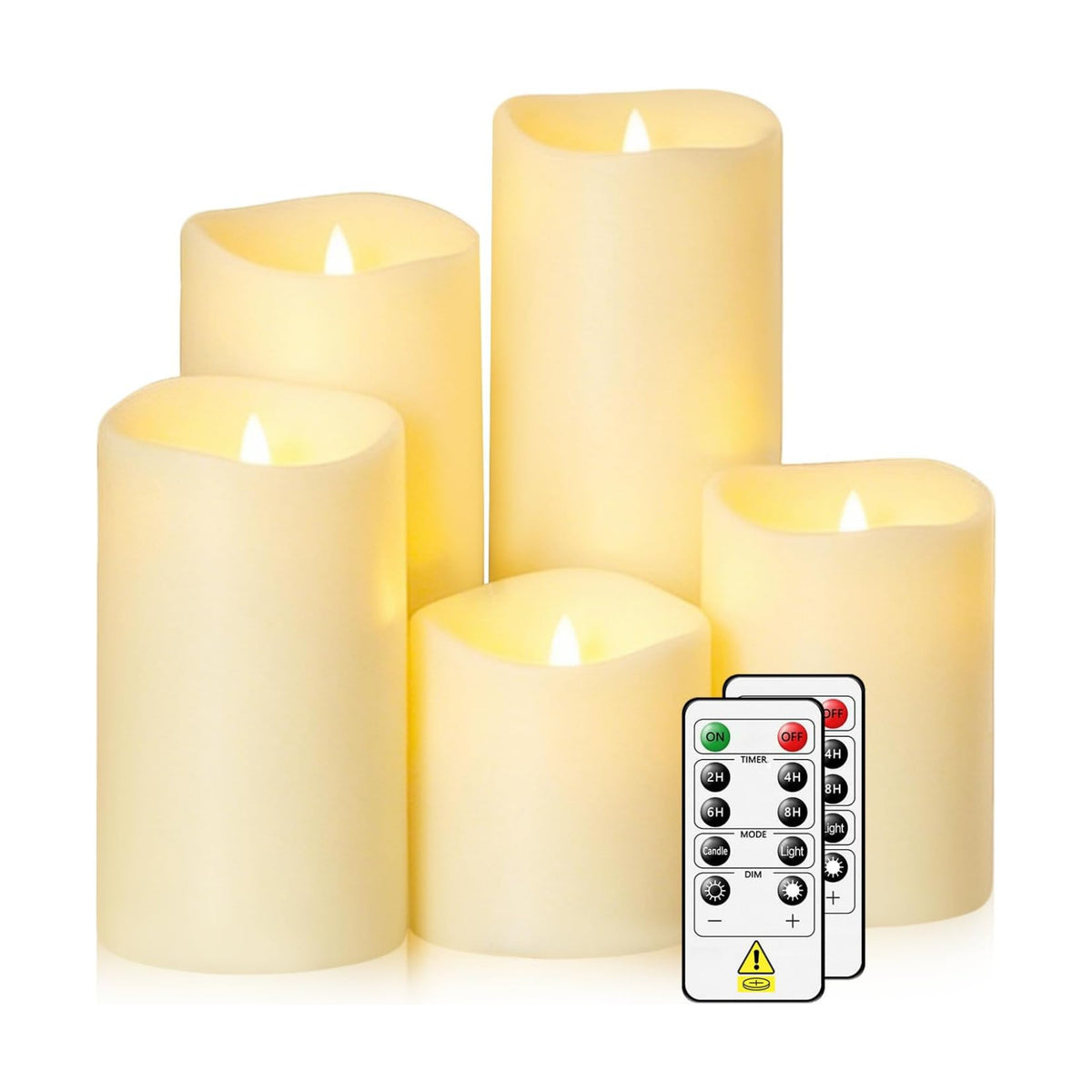 kakoya Flameless Candles with Remote Control and Timer,Flickering Battery Operated LED Pillar Candles Plastic Set of