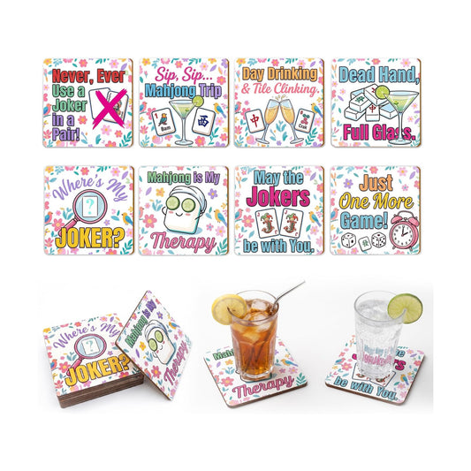 Funny Drink Cork Mats / Set of 8