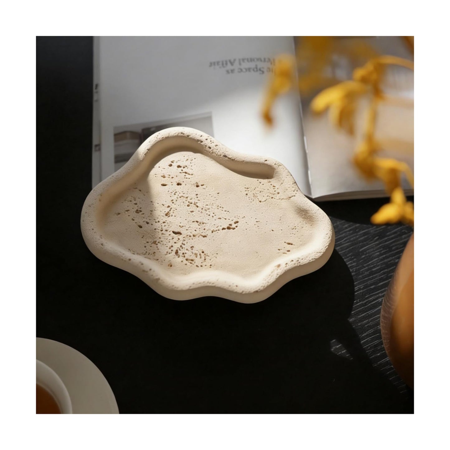 Ring Dish Holder / Faux Travertine Y