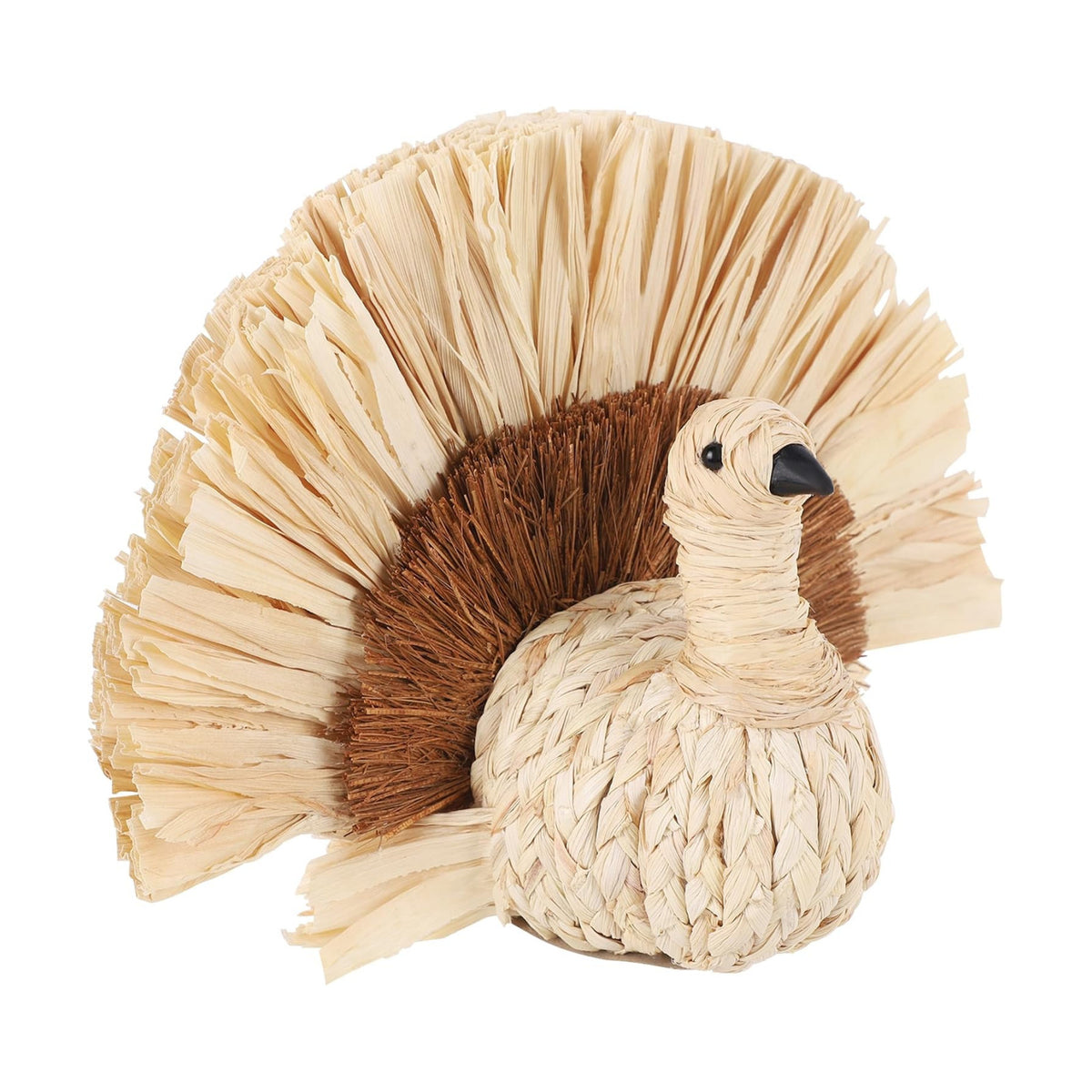 winemana Thanksgiving Turkey Decor Straw Turkeys, 6.7" Tall