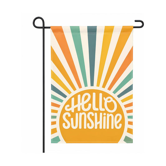 Summer Party Decorations - Hello Sunshine Summer Garden Flag | Double Sided Welcome Yard Outdoor Flag - Summer Party Accessories Backdrop Favors Supplies Decor for Garden Yard Porch Patio Lawn Outside