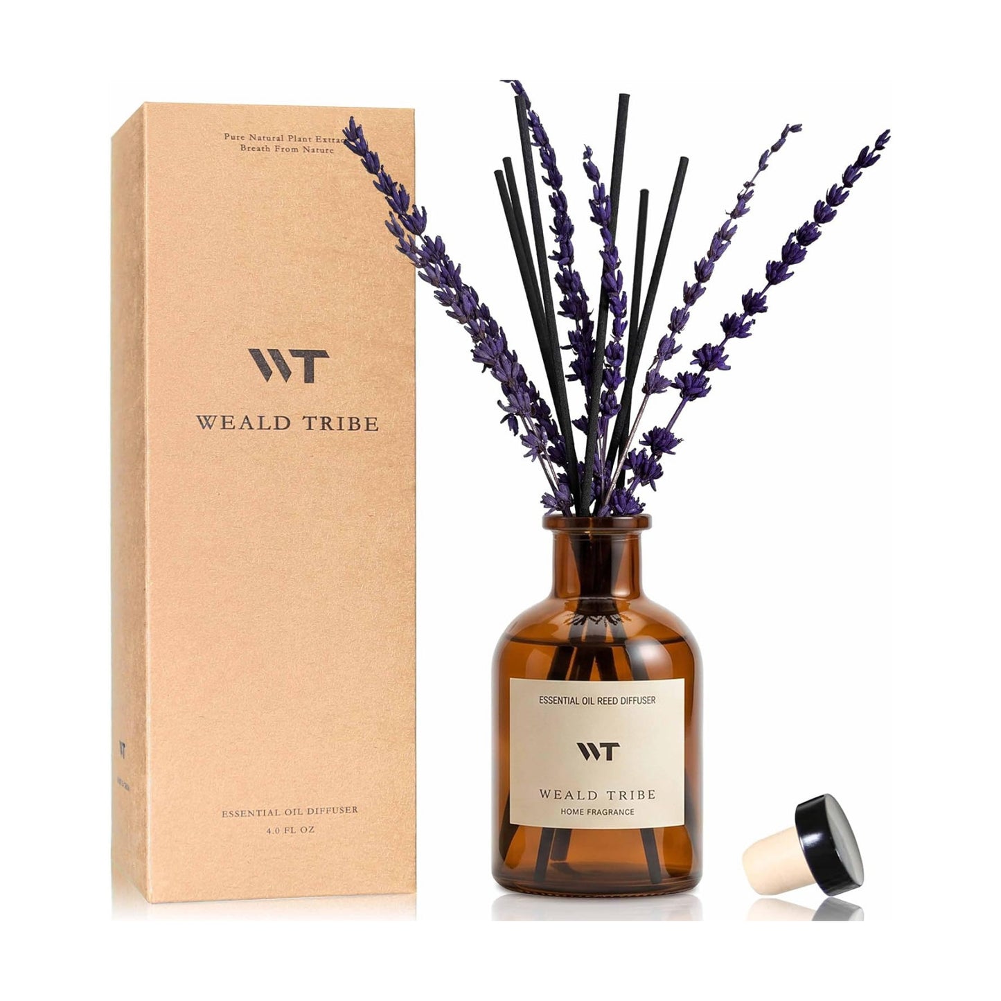WEALD TRIBE Pure Lavender Reed Diffuser Set Bathroom Air Fresheners Decor
