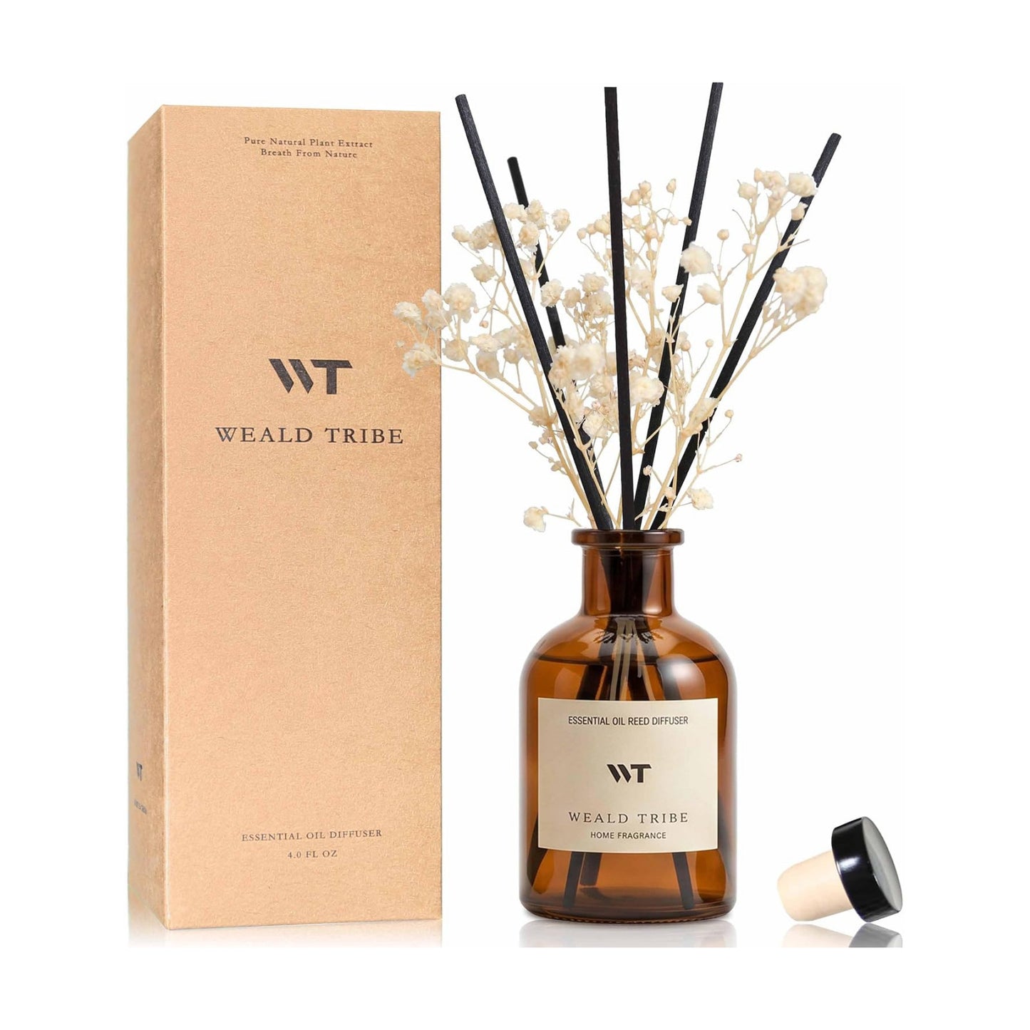 Coconut & Vanilla Scent Reed Diffuser Set for Bathroom Decor