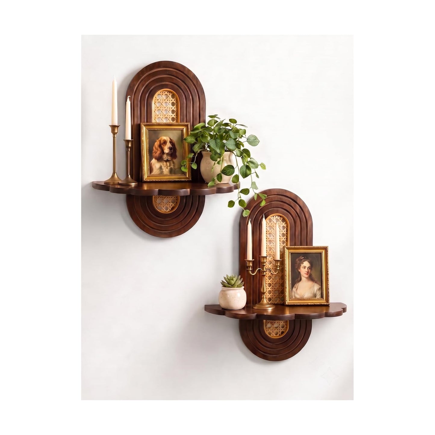 Rattan Plant Shelf / Set of 2