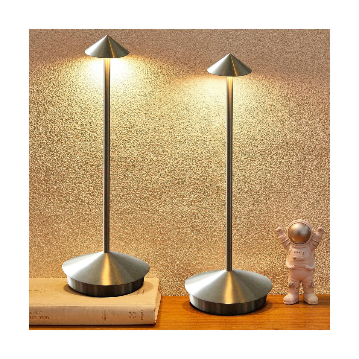 Portable Led Cordless Lamp Table Light 2 Pack, Rechargeable 6000mAh Battery Outdoor Table Lamp for Dinning Restaurant