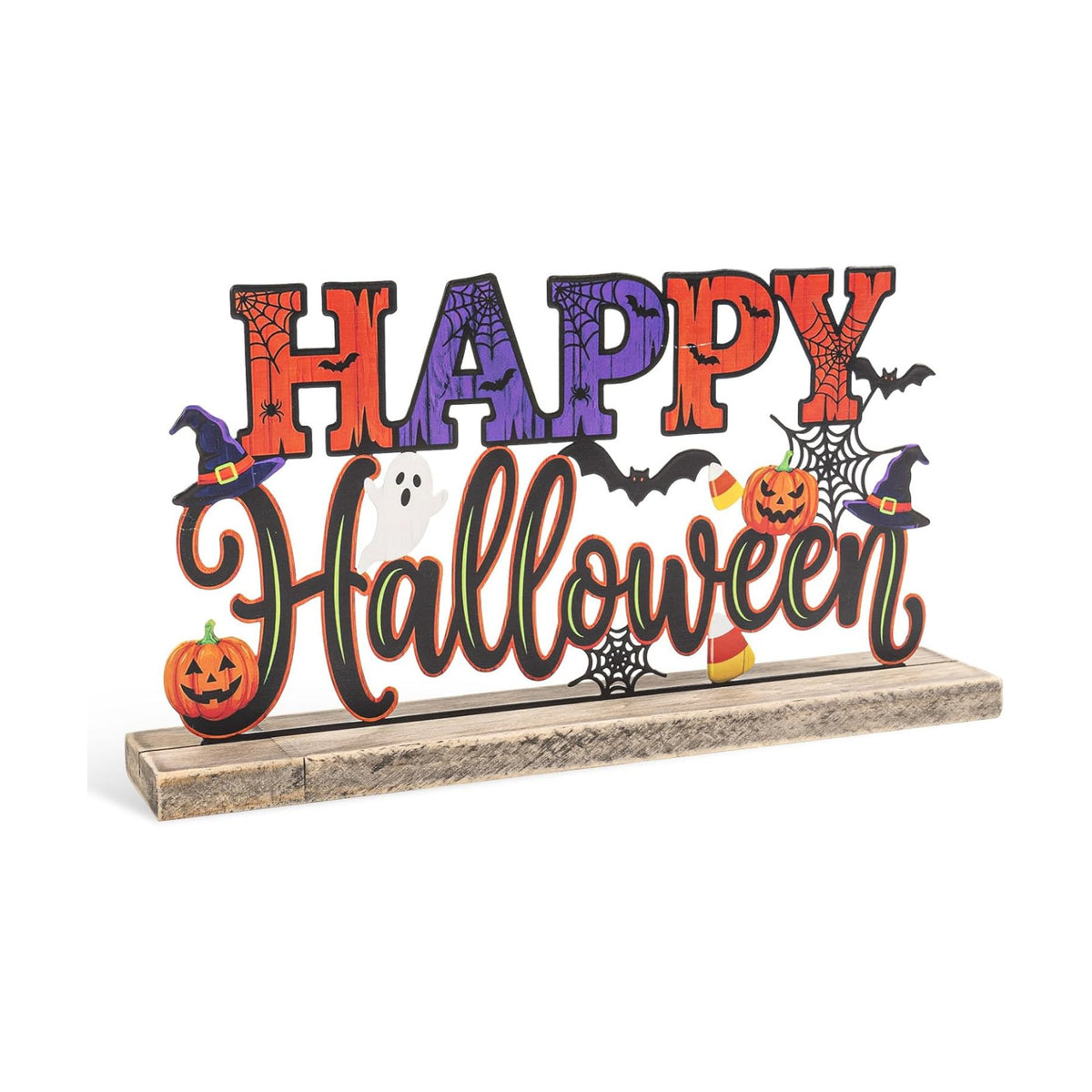Metal Happy Halloween Sign Table Mantel Shelf Desk Home Decor