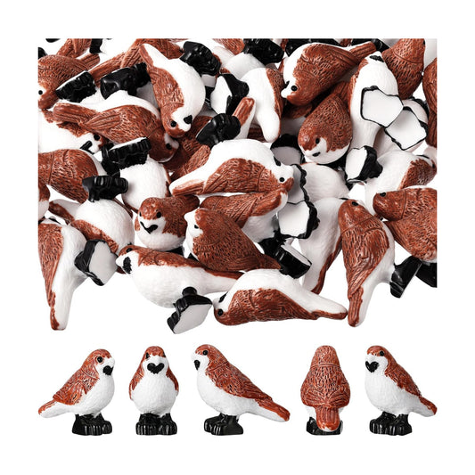 Tiny Resin Birds Statues Bulk Decorative Pigeons Figurines / 1 Inch / Set of 50