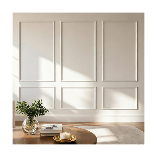 Box Trim Moulding Self Adhesive Premade Accent Panel for Accent Wall / 63 x 39 / 6 Panels