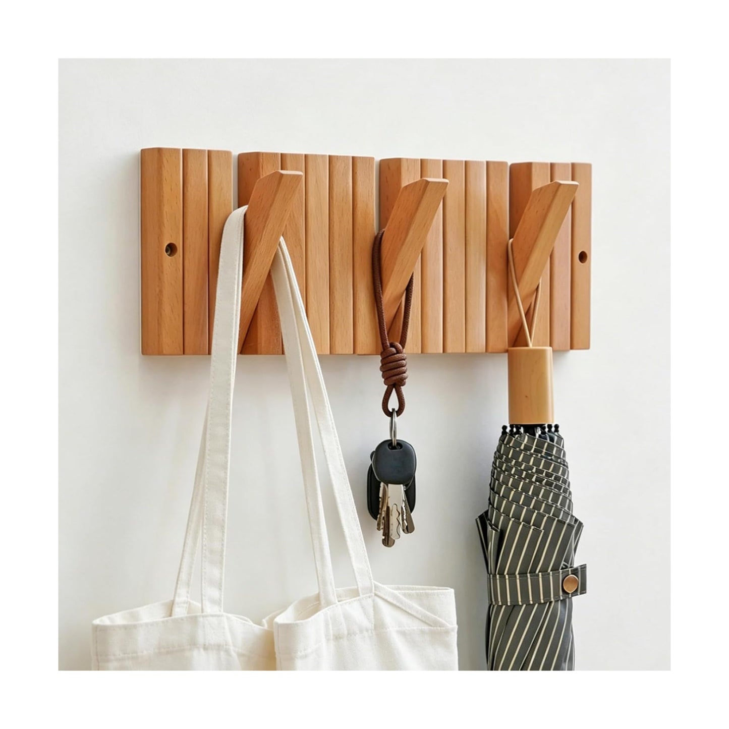 Decorative Wooden Wall Hooks / Natural Beech