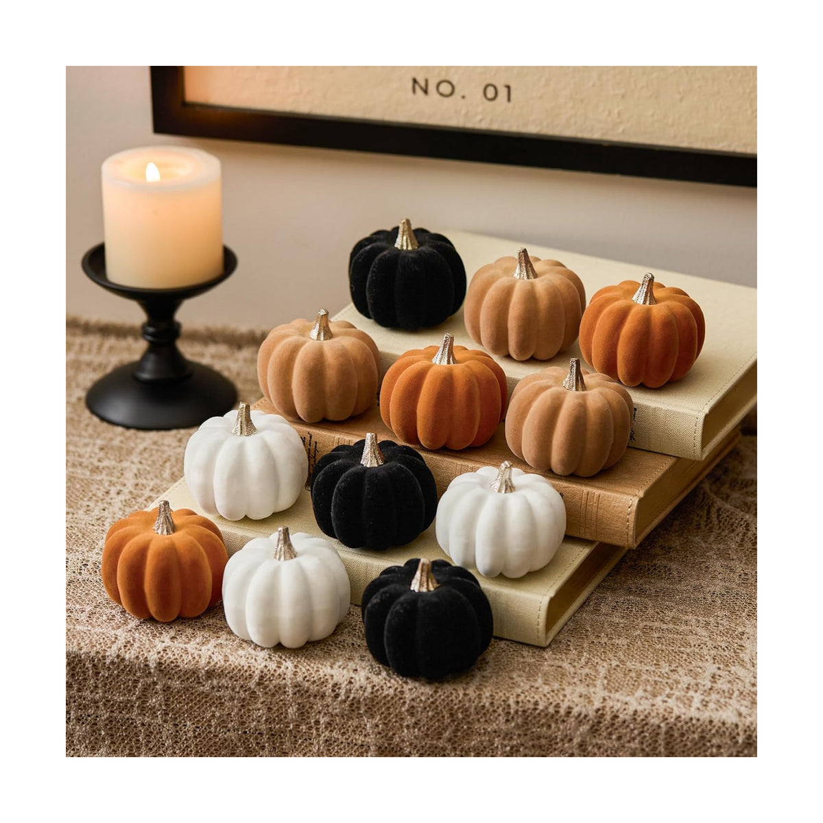 DN DECONATION Mini Fall Pumpkin Decor, Fake Decorations for Home, 12PCS