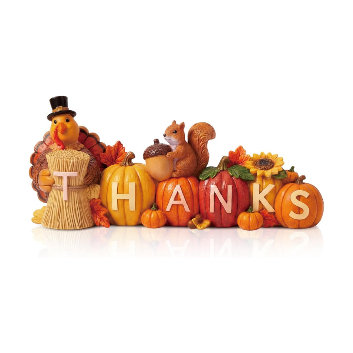 Amyhill Thanksgiving Decoration Wooden Pumpkin Turkey Tabletop Centerpiece Decor Turkey Figurines Indoor Fall Decor for Home Kitchen Thanksgiving Harvest Autumn Party Supplies