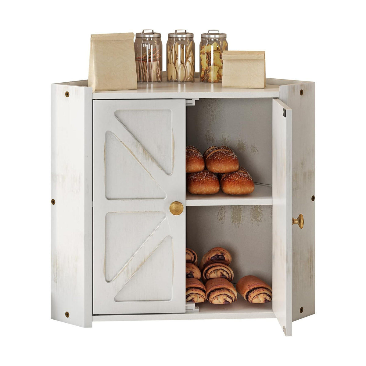 Bamboo Bread Box for Kitchen Countertop, Double Layer Breadbox | Natural bamboo, large capacity bread storage, fits