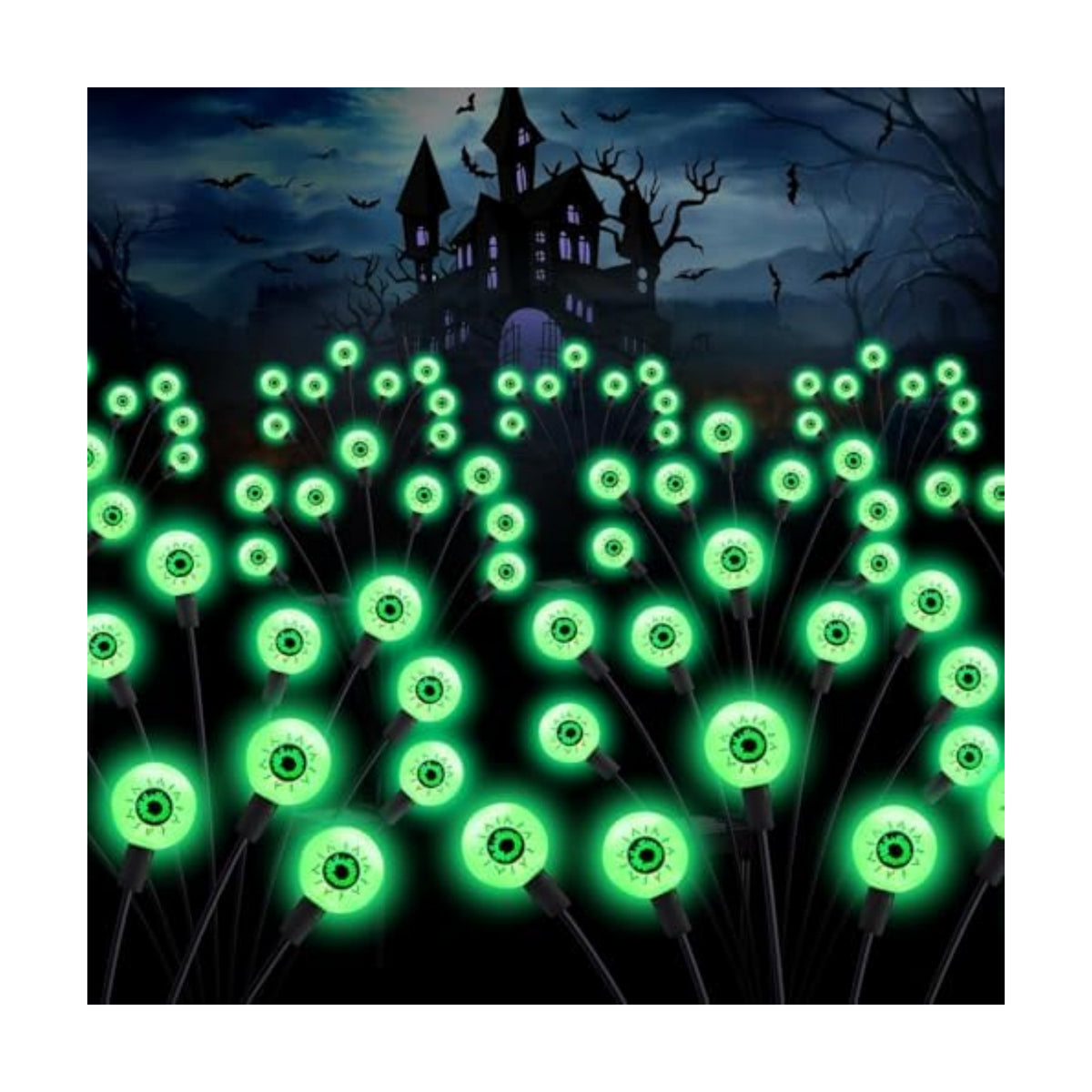 ASMAD Halloween Decorations Outdoor Solar Scary Eyeball Lights,8Pack 64LEDs