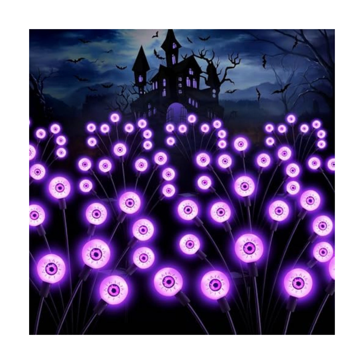 ASMAD Halloween Decorations Outdoor Solar Scary Eyeball Light,10Pack 80LEDs