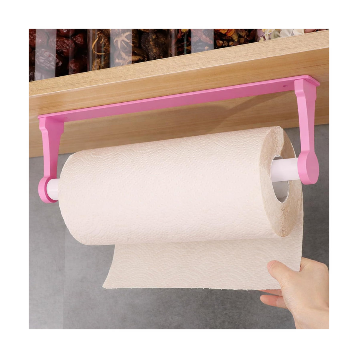 MONEER Kitchen Roll Holder Under Cabinet, Paper Towel Holder, Aluminum Alloy Kitchen Towel Holders, Self Adhesive