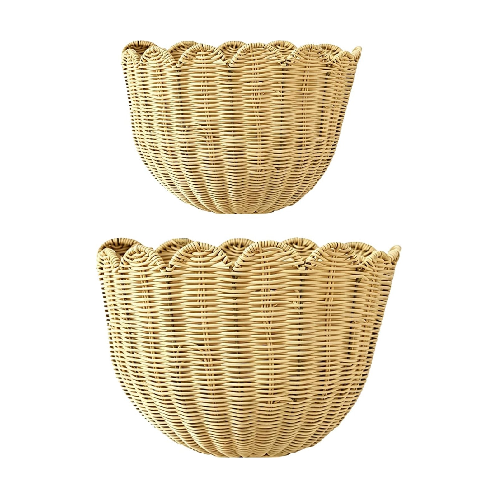 Scalloped Wall Basket / Set of 2