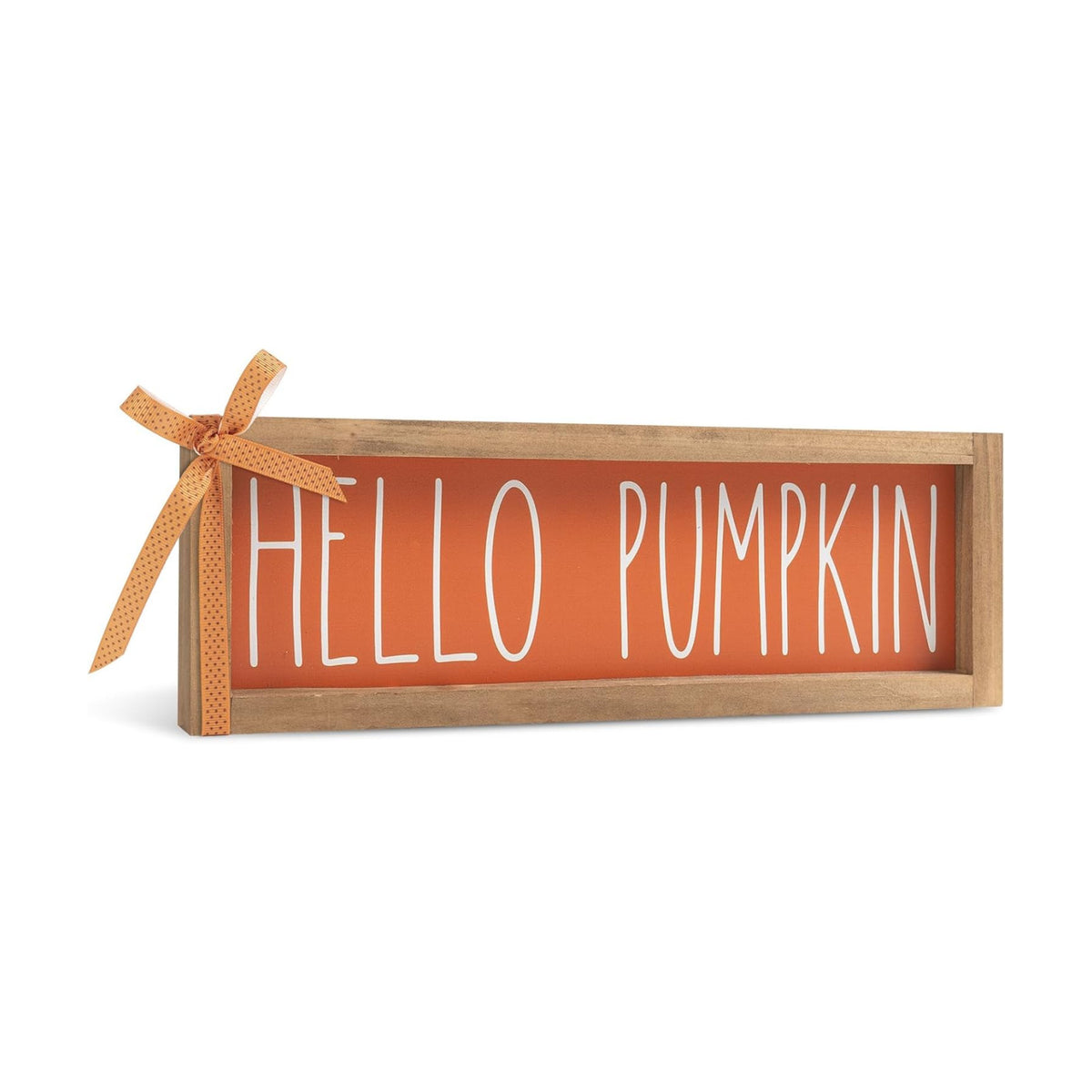 Hello Pumpkin Sign Fall Wall Table Mantle Shelf Desk Home Decor