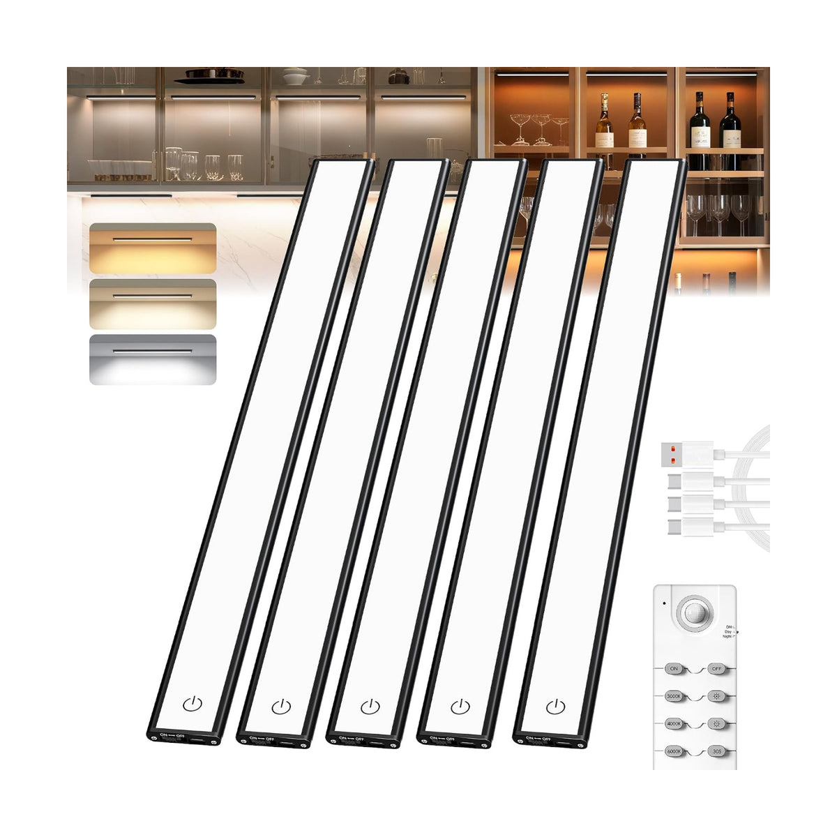 Under Cabinet Lighting,134 LED Cordless Motion Sensor Light Indoor, Rechargeable Closet Lights Battery