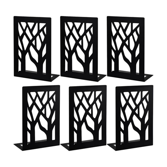 Metal Bookends / Black Trees / Set of 6