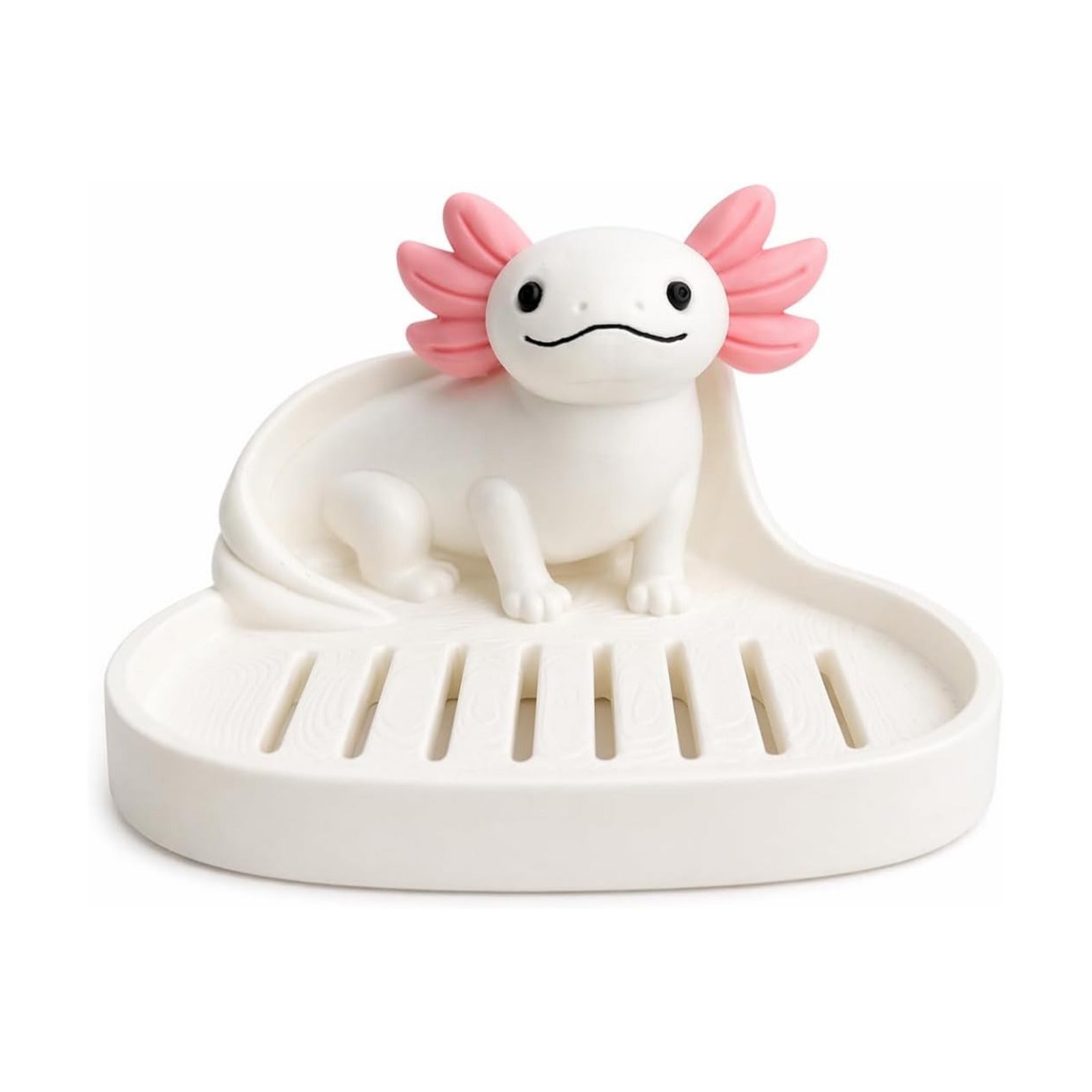 Self Draining Soap Dish Decorative Bathroom Soap Holder / Axolotl