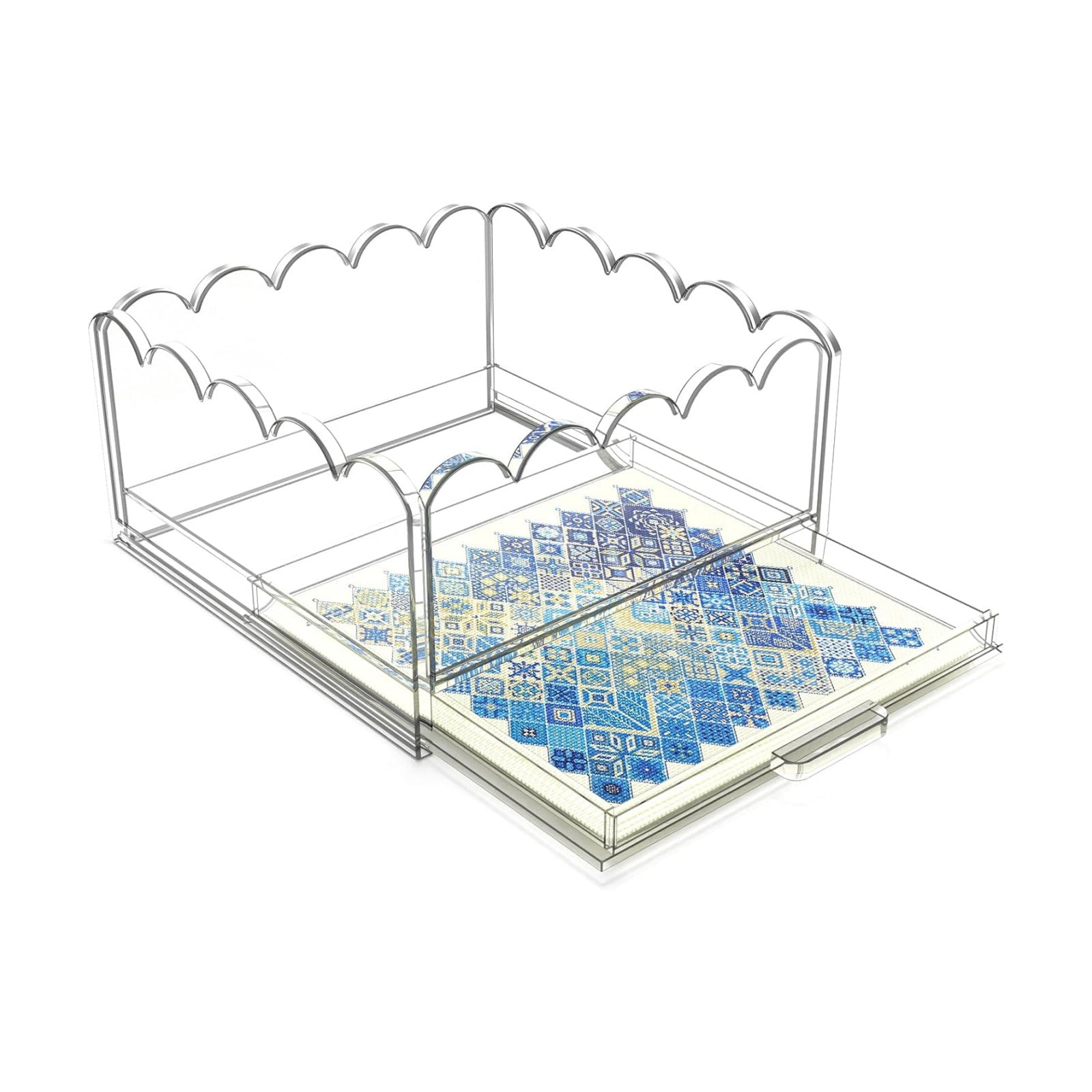 Scalloped Acrylic Tray / Clear / 5 x 5