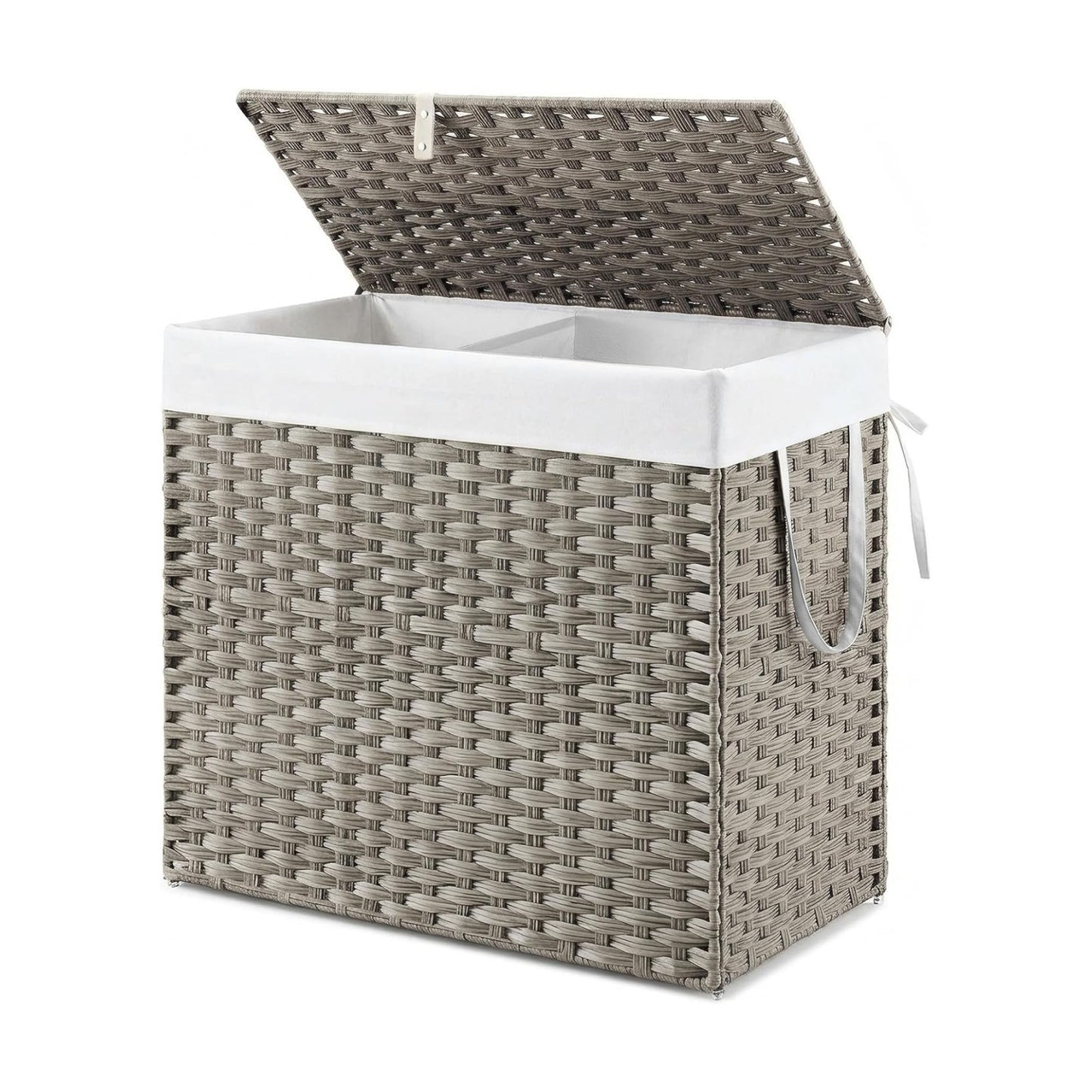 29 Gallon Wicker Clothes Basket / Grey / 110L