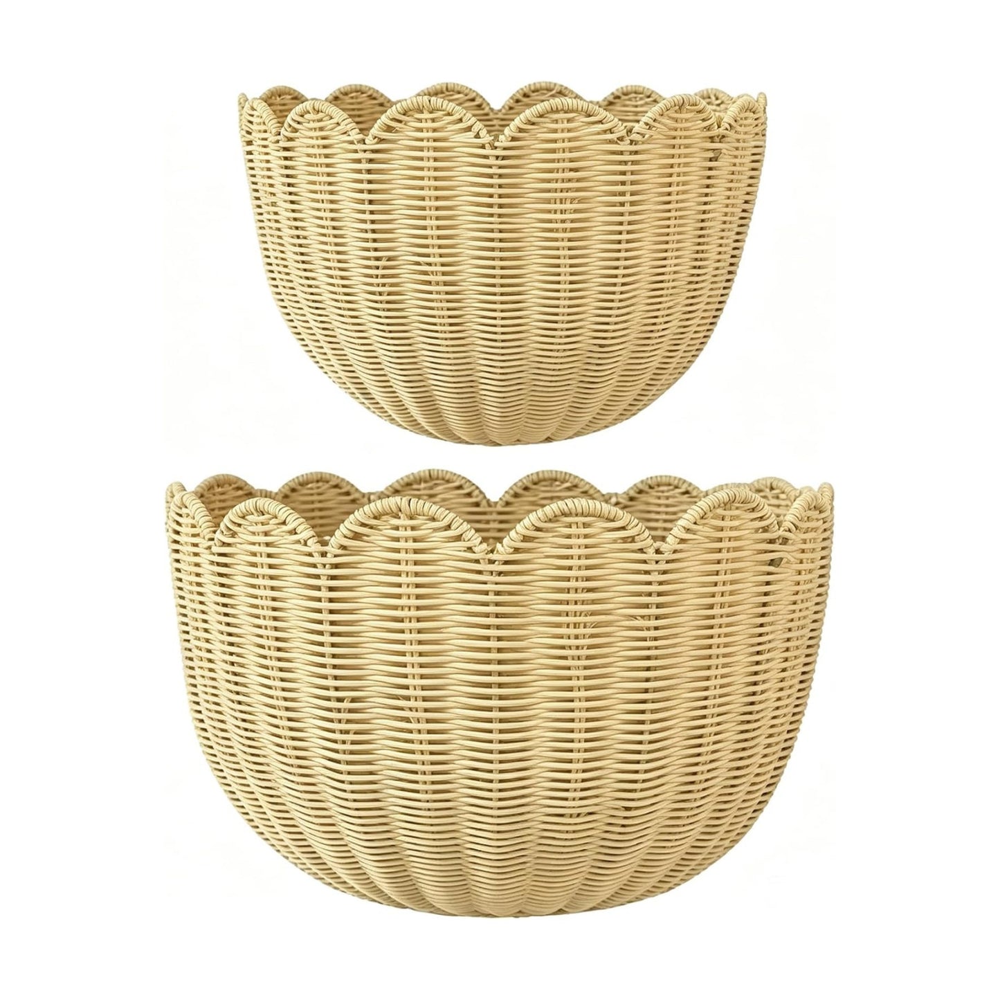 Scalloped Wall Baskets / Set of 2