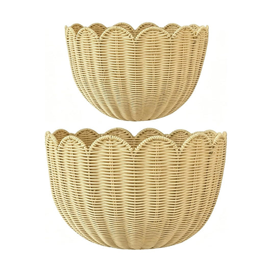 Scalloped Wall Baskets / Set of 2