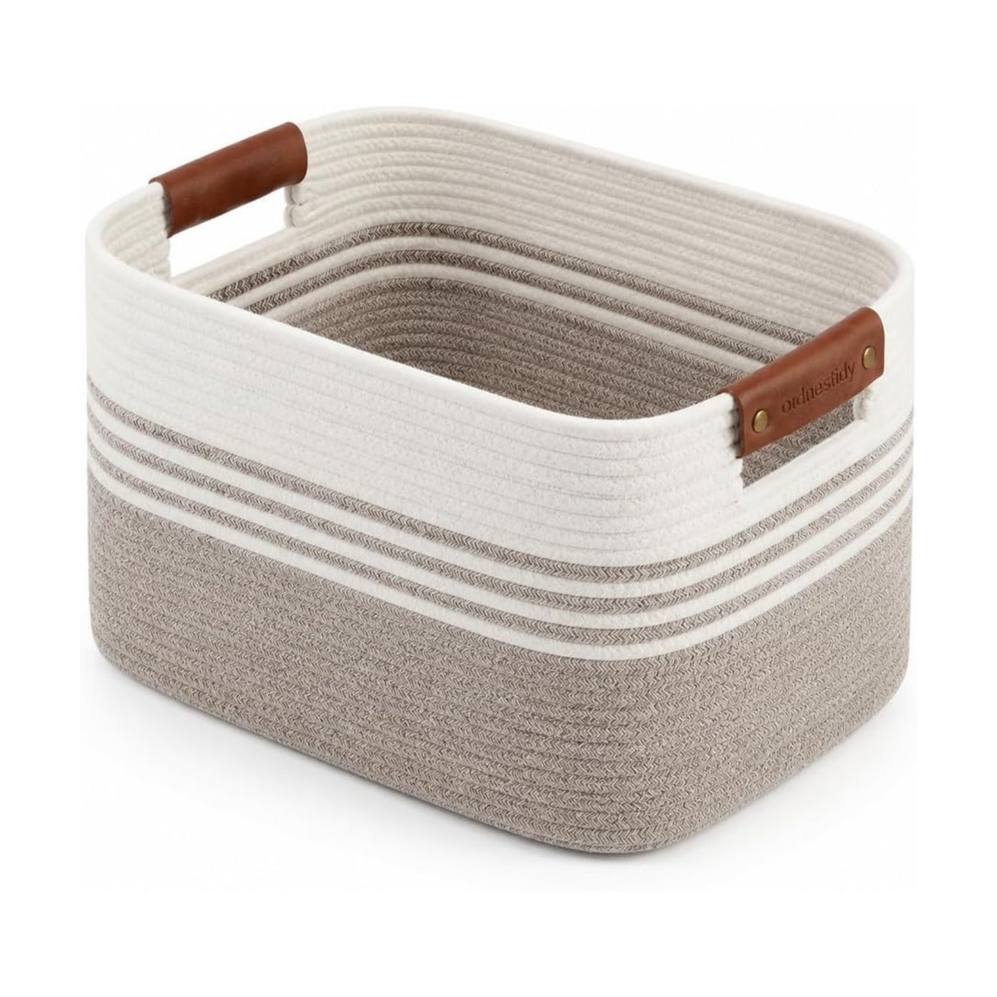 Collapsible Woven Storage Baskets / Whitebrown / 15.4GAL