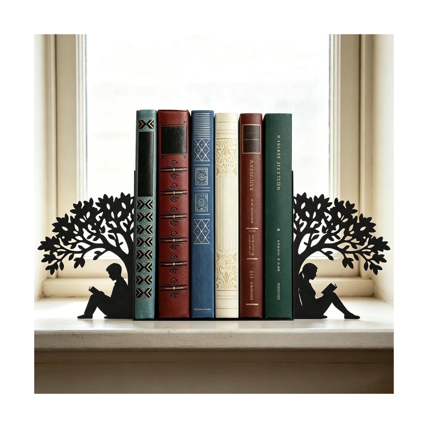 Metal Bookends for Heavy Books / Figure Bookends / Black
