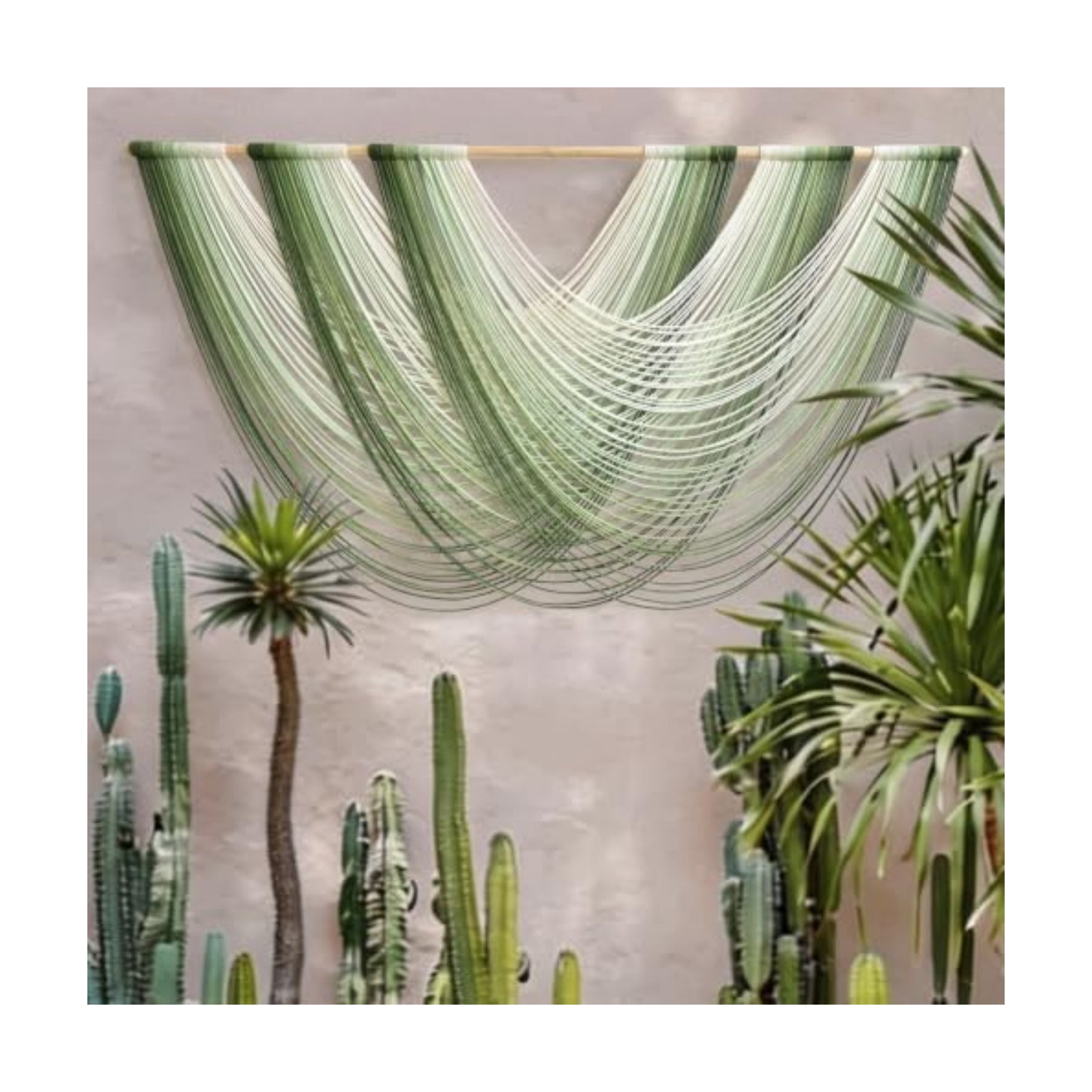 Macrame Wall Hanging Large Dip Dyed Boho Green Wall Art Decor 57"W*31"L