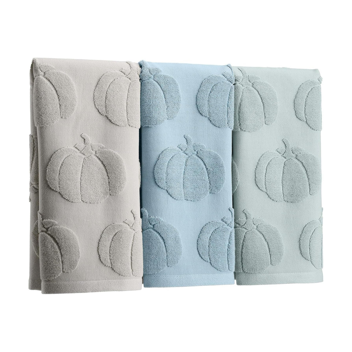 Remagr 3 Pcs Fall Hand Towels for Bathroom Blue Pumpkin