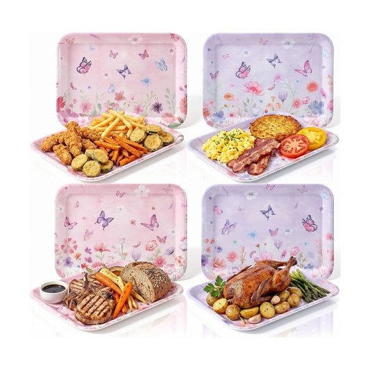 4 Pieces Butterfly Serving Trays Melamine Platters