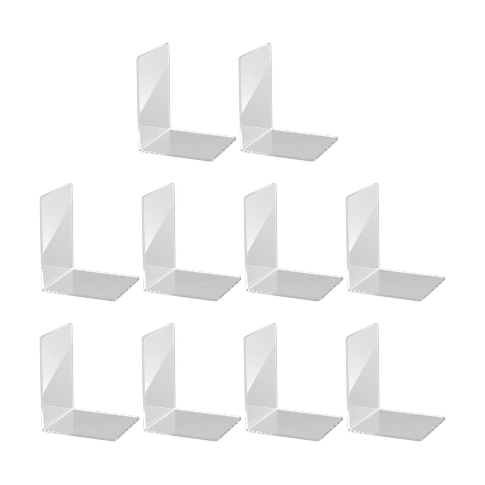 Sturdy Acrylic Bookends / Clear / 4 x 4 x 5