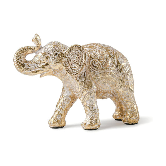Elephant Statue Boho Home Decor Paisley Filigree Accent / Filigree Gold